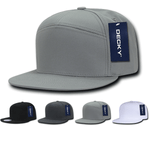 Decky 1098 - 7 Panel Flat Bill Hat, Snapback, 7 Panel High Profile Structured Cap - Picture 25 of 25