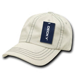 Decky 111 - 6 Panel Low Profile Relaxed Contra-Stitch Dad Hat, Contrast Stitch Cap