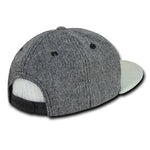 Suede Bill Snapback Hat Flat Bill Cap - Decky 1114