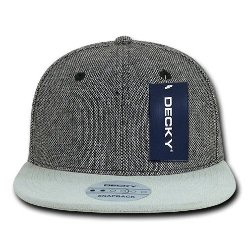 Decky 1114 Suede Bill Snapback Hat Flat Bill Cap