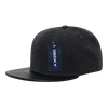 Decky 1115 Melton Vinyl Snapback, 6 Panel Vinyl Flat Bill Cap