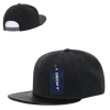 Decky 1115 Melton Vinyl Snapback, 6 Panel Vinyl Flat Bill Cap