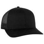 Custom Leather Patch Otto 112 Style Trucker Hat for Men & Women - 6 Panel  Structured Baseball Cap with Snapback Enclosure (Single, Solid Black)