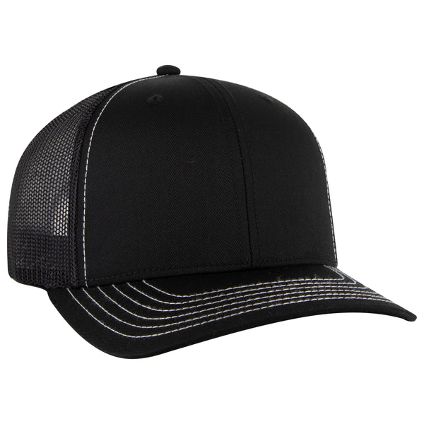 Otto Cap 112-1 - 6 Panel Mid Profile Mesh Back Trucker Hat - 112