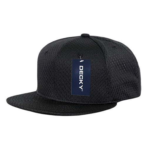 Decky 1128 Mesh Jersey Snapback Hat, Flat Bill Cap