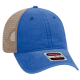 Otto 6 Panel Low Pro Mesh Back Trucker Hat, Garment Washed Pigment Dyed Dad Cap - 121-1202