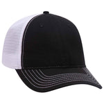 Otto 6 Panel Low Pro Trucker Hat, Garment Washed Cotton Mesh Back Dad Cap - 121-858