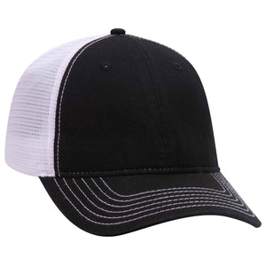 Otto 6 Panel Low Pro Trucker Hat, Garment Washed Cotton Mesh Back Dad Cap - 121-858 - 