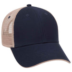 Otto 6 Panel Low Pro Mesh Back Trucker Hat, Cotton Flipped Edge Visor, Sandwich Bill Cap - 122-945 - Picture 6 of 9