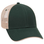 Otto 6 Panel Low Pro Mesh Back Trucker Hat, Cotton Flipped Edge Visor, Sandwich Bill Cap - 122-945 - Picture 1 of 9