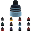 Richardson 134 - Striped Knit Beanie with Cuff & Pom - 134