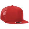 Otto 141-1070 6 Panel Mid Profile Mesh Back Trucker Cap, Snapback Flat Bill Hat