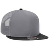 Otto 141-1070 6 Panel Mid Profile Mesh Back Trucker Cap, Snapback Flat Bill Hat