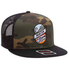 Otto Camouflage 6 Panel Mid Pro, Mesh Back Trucker Snapback Hat, Camo Flat Bill Cap - 153-1120