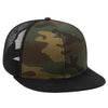 Otto Camouflage 6 Panel Mid Pro, Mesh Back Trucker Snapback Hat, Camo Flat Bill Cap - 153-1120