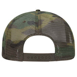 Otto Camouflage 6 Panel Mid Pro, Mesh Back Trucker Snapback Hat, Camo Flat Bill Cap - 153-1120