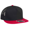 Otto 5 Panel Mid Profile Mesh Back Trucker Snapback Hat, Cotton Flat Bill Cap - 154-1124
