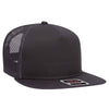 Otto 5 Panel Mid Profile Mesh Back Trucker Snapback Hat, Cotton Flat Bill Cap - 154-1124