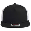 Otto 5 Panel Mid Profile Mesh Back Trucker Snapback Hat, Cotton Flat Bill Cap - 154-1124