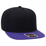 Otto 5 Panel Mid Pro Snapback Hat, Wool Blend Flat Bill Cap - 158-1176 - Picture 10 of 11