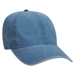 Otto 6 Panel Low Profile Dad Hat, Garment Washed Pigment Dyed Denim - 18-204 - Picture 1 of 4