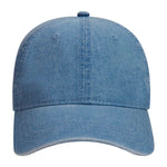 Otto 6 Panel Low Profile Dad Hat, Garment Washed Pigment Dyed Denim - 18-204 - Picture 2 of 4