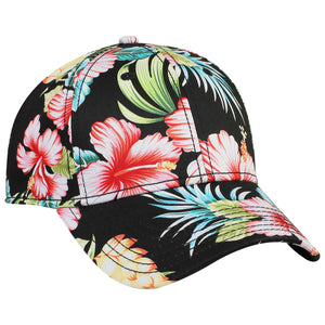 Otto 6 Panel Low Pro, Tropical Baseball Cap, Hawaiian Pattern Cotton Hat - 19-1147 - 