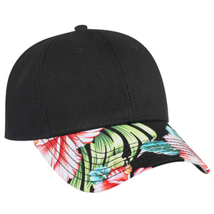 Otto 6 Panel Low Pro, Tropical Baseball Cap, Hawaiian Pattern Cotton Hat - 19-1147 - 