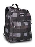 Everest Backpack Book Bag - Back to School Classic in Fun Prints & Patterns Charcoal/Gray Plaid
