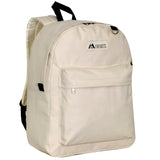 Everest Backpack Book Bag - Back to School Classic Style & Size Beige