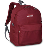 Everest Backpack Book Bag - Back to School Classic Style & Size Burgundy