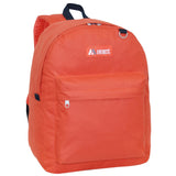 Everest Backpack Book Bag - Back to School Classic Style & Size Rust Orange