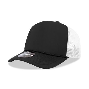 Decky 212 5 Panel High Profile Foam Trucker Hat, 3-Tone Colors