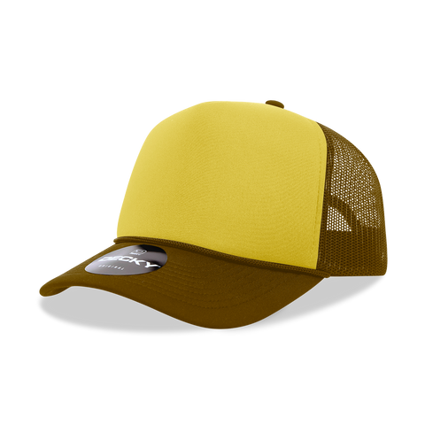 Decky 212 Panel High Profile Foam Trucker Hat, 3-Tone Colors