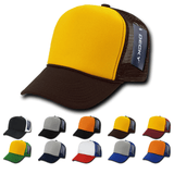 Decky 212 5 Panel High Profile Foam Trucker Hat, 3-Tone Colors