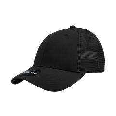 Decky 214 - 6 Panel Low Profile Structured Cotton Trucker Hat, Mesh Golf Cap - 