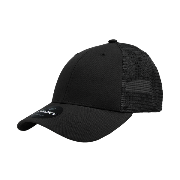 Decky 214 - 6 Panel Low Profile Structured Cotton Trucker Hat, Mesh Golf Cap - CASE Pricing