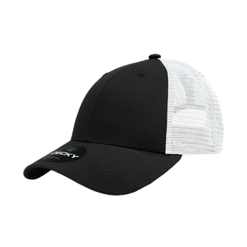 Decky 214 - 6 Panel Low Profile Structured Cotton Trucker Hat, Mesh Golf Cap