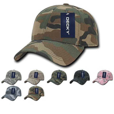 Structured Camo Baseball Cap, Camouflage Hat - Decky 217