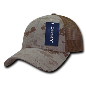 Decky 218 - 6 Panel Low Profile Structured Camo Trucker Hat - 