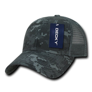 Decky 218 - 6 Panel Low Profile Structured Camo Trucker Hat - 