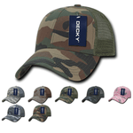 Decky 218 - 6 Panel Low Profile Structured Camo Trucker Hat - Picture 1 of 19
