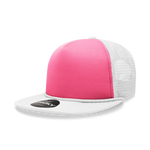 Decky 222 Neon Flat Bill Trucker Cap, 5-Panel Foam Hat