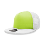 Decky 222 - Neon Flat Bill Trucker Cap, 5-Panel Foam Hat - Picture 3 of 10
