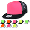 Decky 222 Neon Flat Bill Trucker Cap, 5-Panel Foam Hat