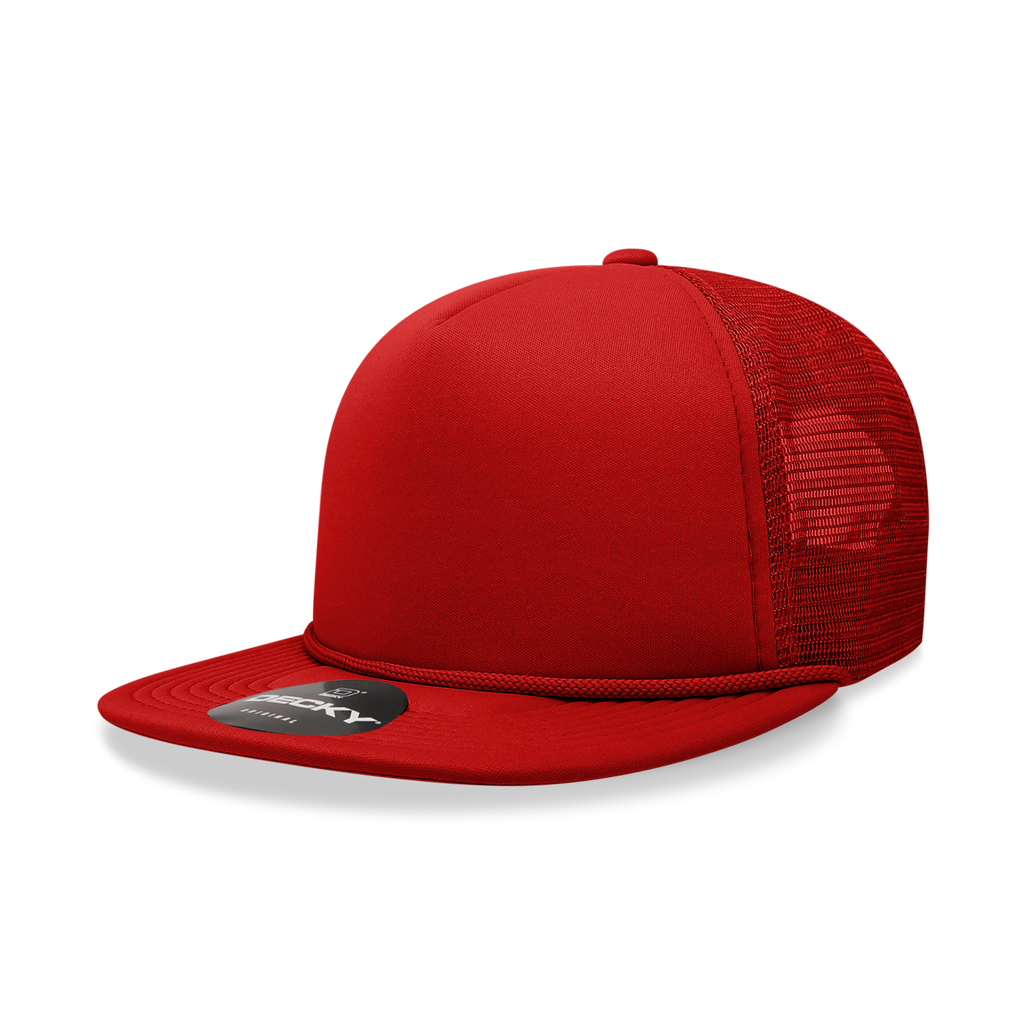Plain red shop trucker hat
