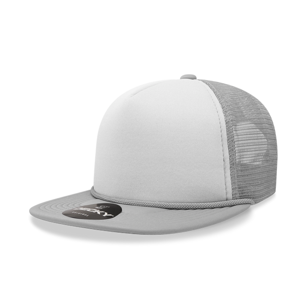Decky 224 Blank 2-Tone Flat Bill Foam Trucker Hat