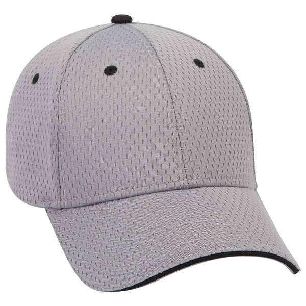 Otto 6 Panel Low Profile Baseball Cap, Polyester Pro Mesh Sandwich Visor Hat - 23-368