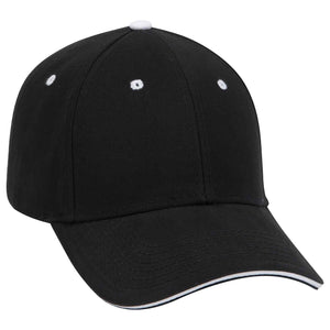 Otto 6 Panel Low Pro Baseball Cap, Brushed Cotton Twill Sandwich Visor Hat - 23-370 - 