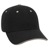 Otto 6 Panel Low Pro Baseball Cap, Brushed Cotton Twill Sandwich Visor Hat - 23-370